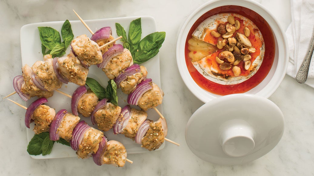 Satay Chicken & Red Onion Skewers