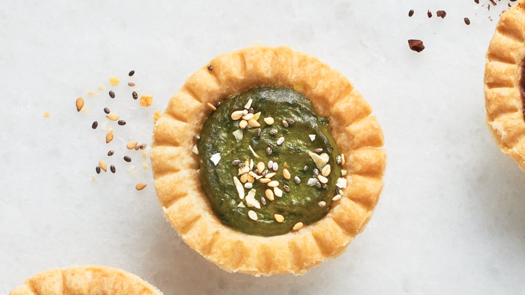 Everything Bagel Spinach & Avocado Tarts