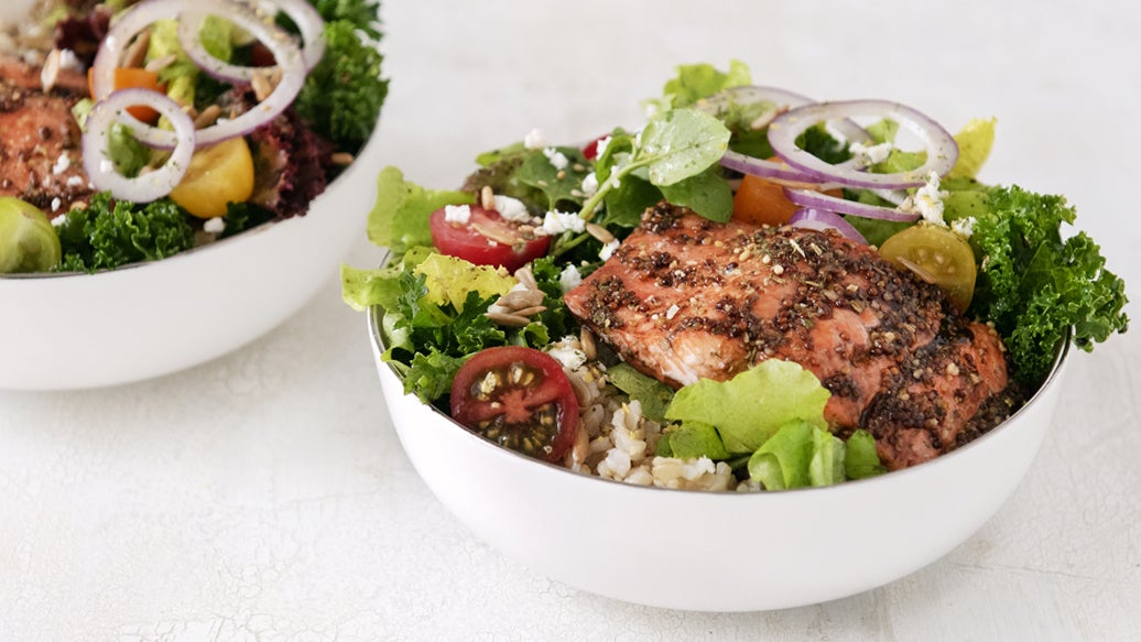 Balsamic Glazed Salmon Salad Bowl