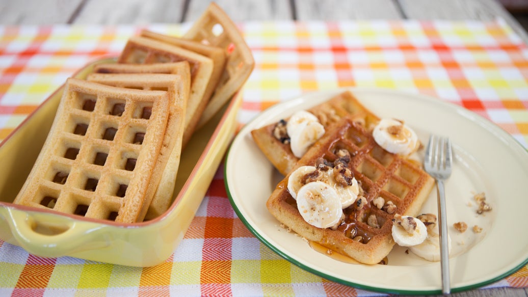 Banana Whole-Wheat Walnut Waffles