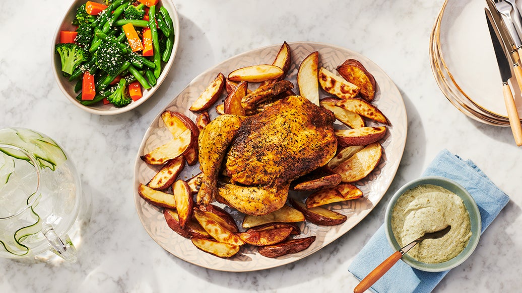 Feisty “Roast” Chicken & Green Sauce