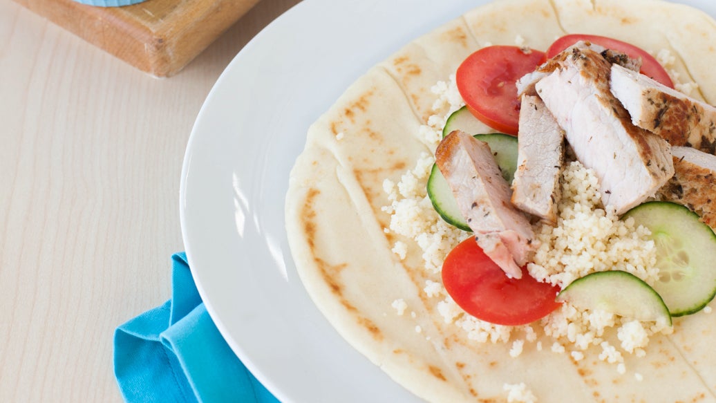 Greek Pork & Couscous Wraps
