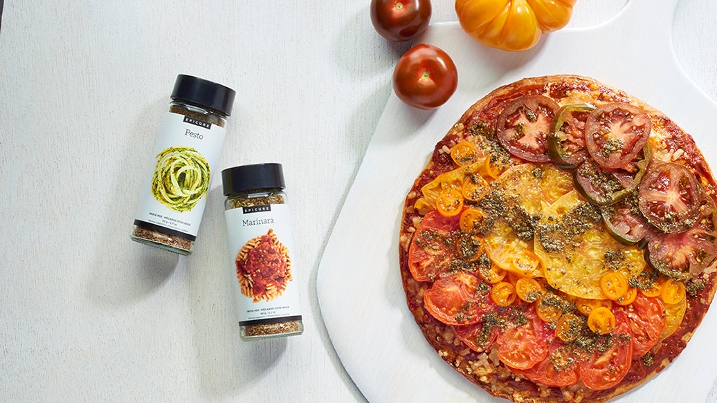Grilled Rainbow Tomato Pizza
