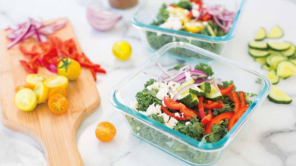 Layered Kale & Veggie Salad