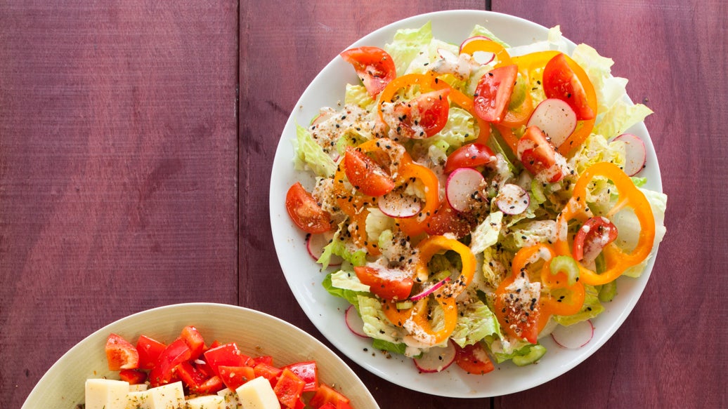 Market salad with Creamy Sesame Ginger Vinaigrette