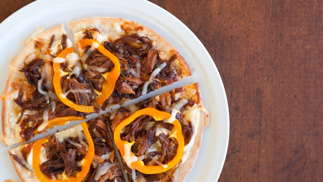 Pulled Pork & Blackened Onion Pizza