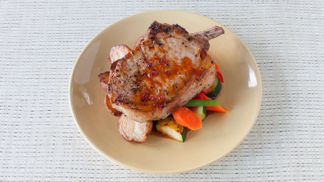 Red Pepper Jelly & Tea-glazed Pork Chop