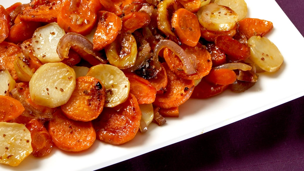 Roasted Harvest Vegetables with Maple Bacon Sea Salt