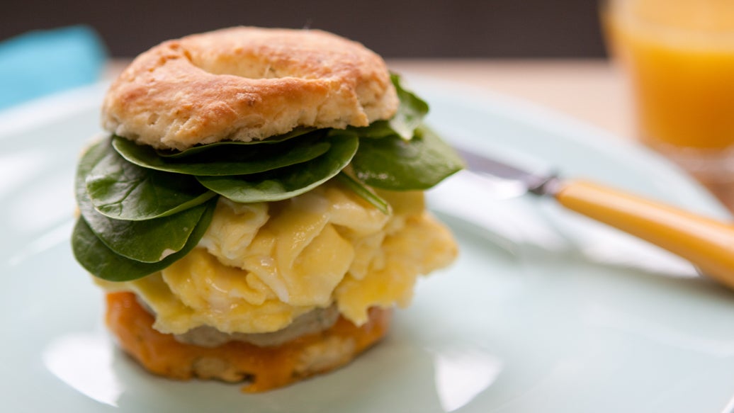 Sausage and Egg Biscuit Breakfast Sandwich