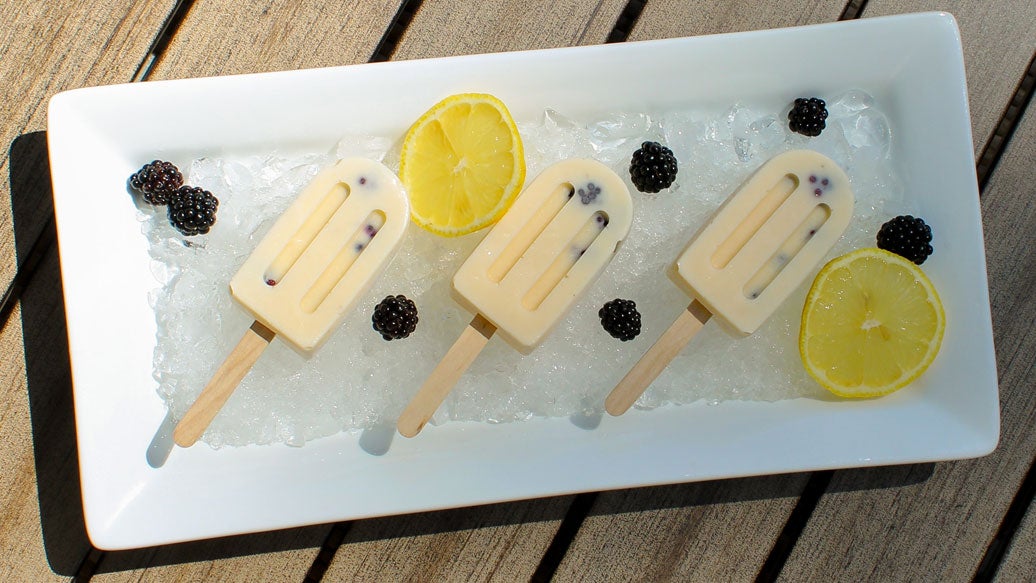 Lemony Blackberry Yogurt Pops