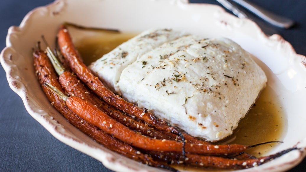 Turmeric Tea Poached White Fish