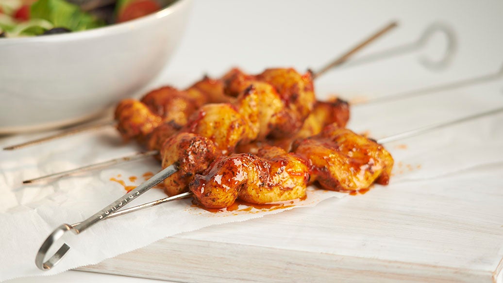Sweet & Spicy BBQ Chicken Skewers