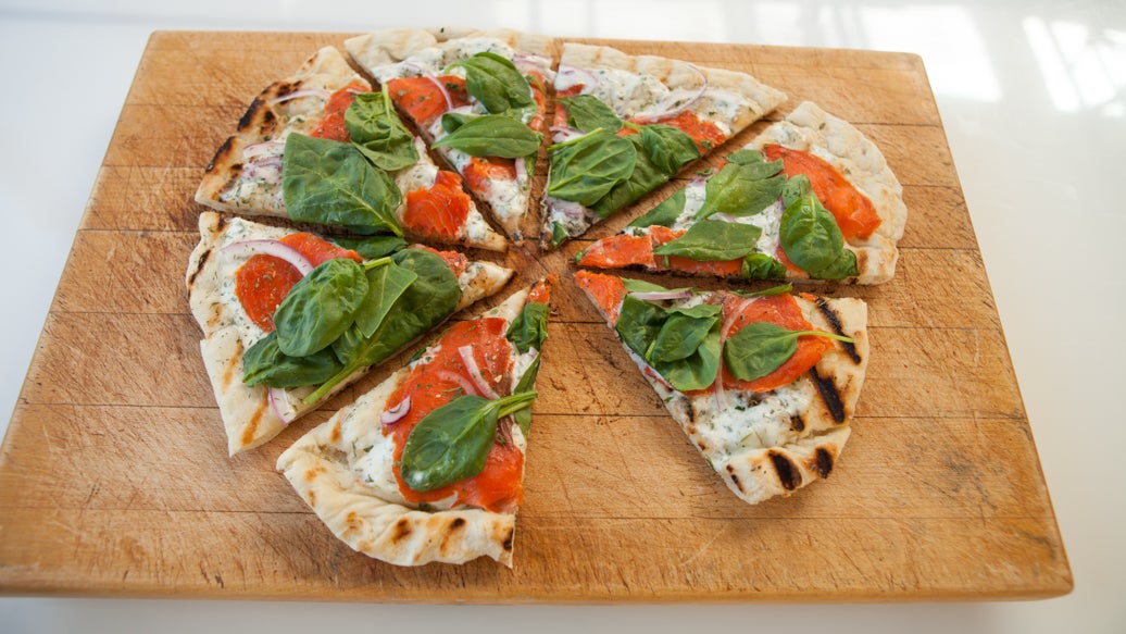 Sylvie’s Grilled Smoked Salmon Pizza