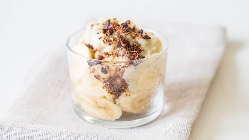 Warm Vegan Banana Jam Pudding