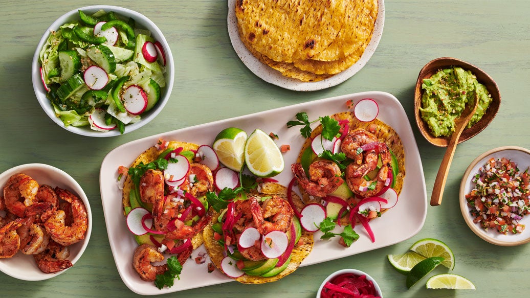 Ancho Chili Prawn Tostadas