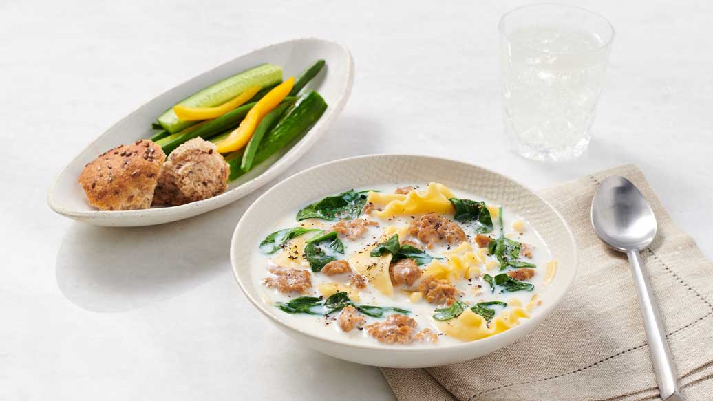 Chicken & Spinach Alfredo Soup