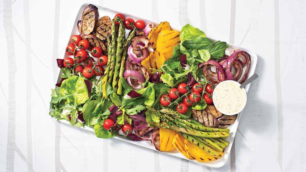 Giant Grilled Veggie Caesar Salad