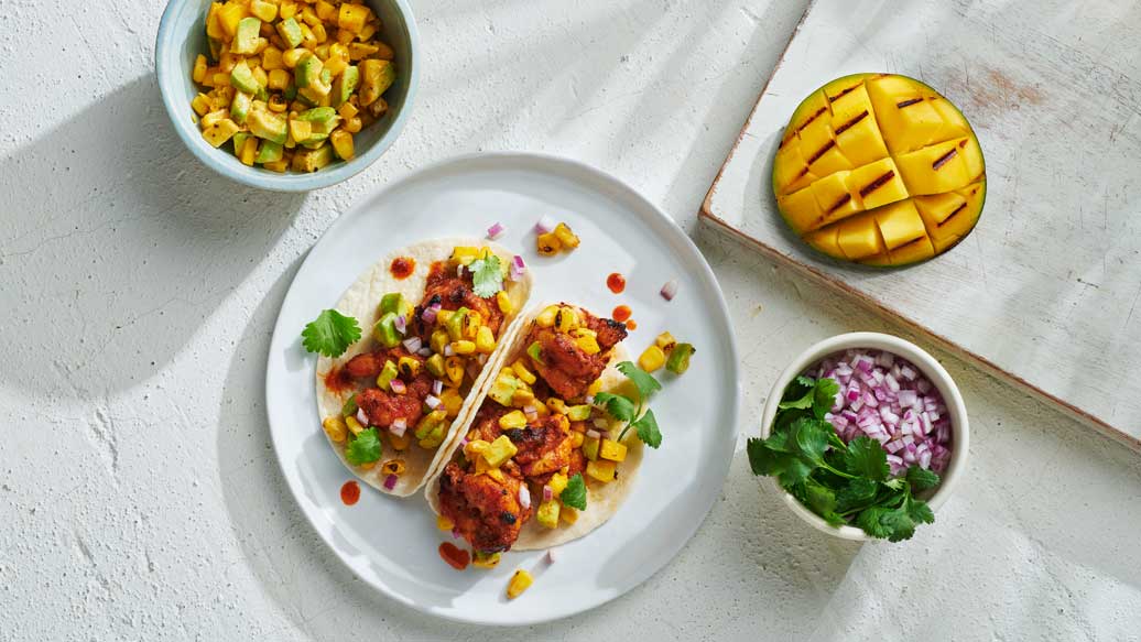 Grilled Shrimp Tacos with Corn & Mango Salsa