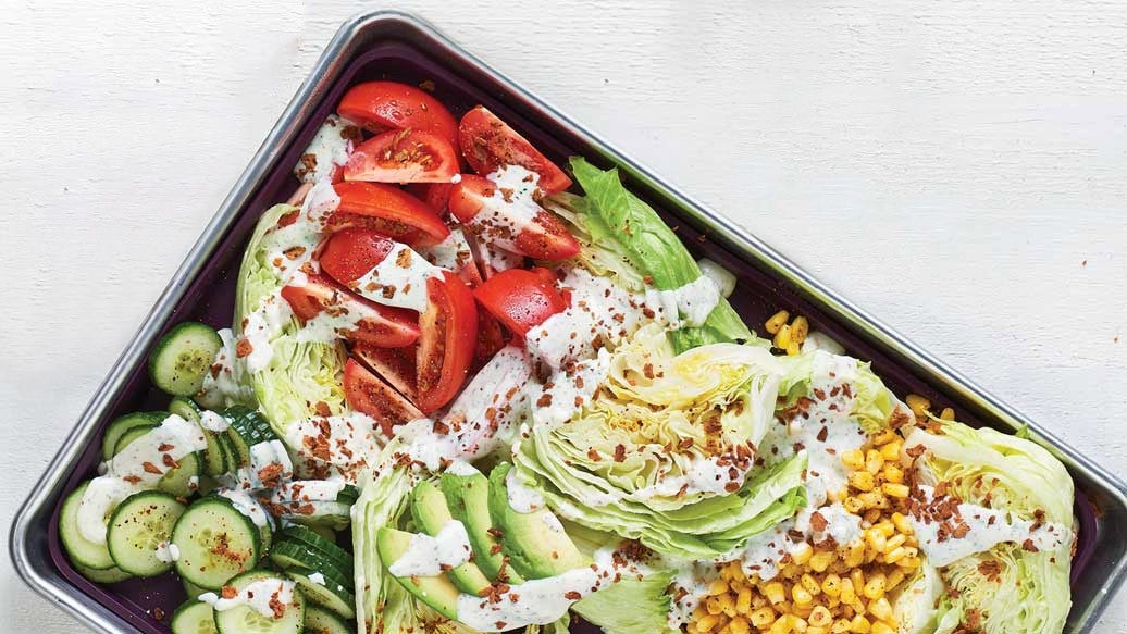 Sheet Pan Cobb Caesar Salad