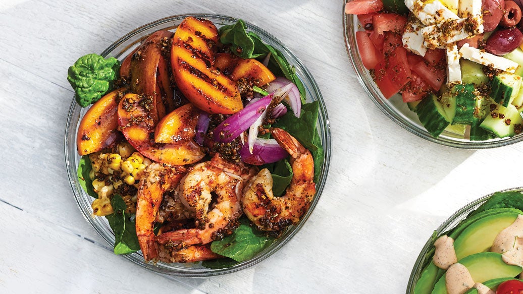 Peachy Shrimp Power Bowl