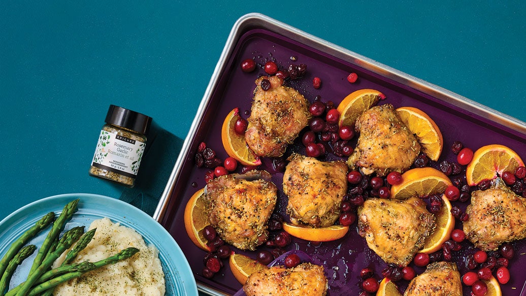 Sheet Pan Rosemary Garlic Cranberry Chicken