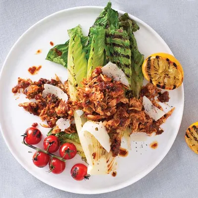 Pulled Chicken Grilled Caesar Salad