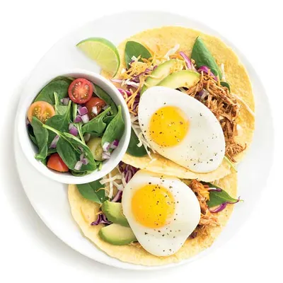 Pulled Chicken Breakfast Tostadas