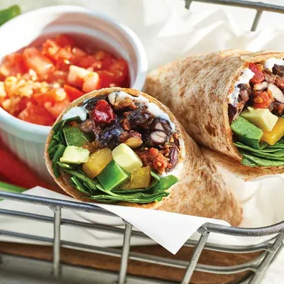 Mexican Black Bean & Avocado Wraps