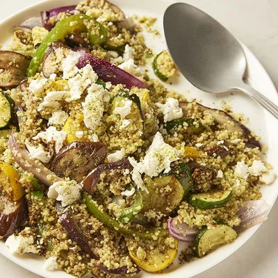 Warm Couscous Salad with Roasted Veggies