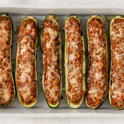 Sloppy Joe Zucchini Boats