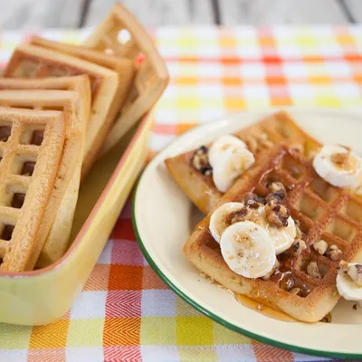 Banana Whole-Wheat Walnut Waffles