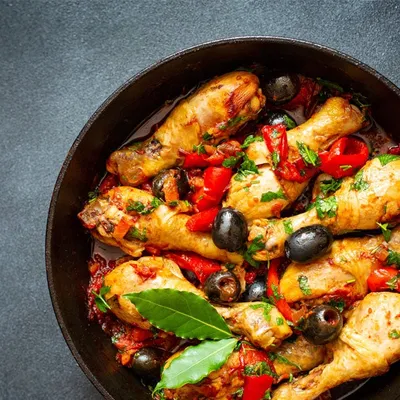 Chicken Provençales with Bell Peppers and Olives