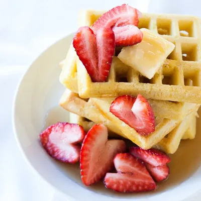 Classic Waffles for Valentine's