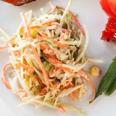 Crispy Coleslaw with Honey Mustard Dressing