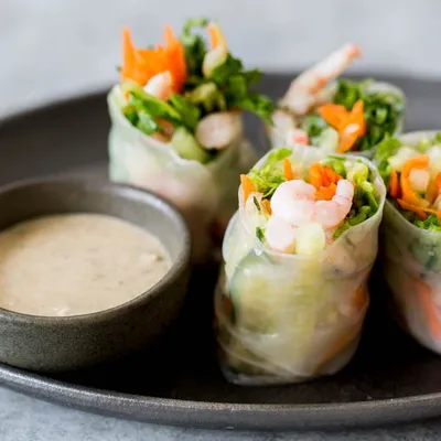Cucumber Spiral Shrimp Salad Rolls