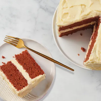Double Decker Ruby Red Velvet Cake