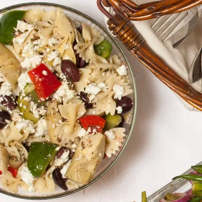 Greek Pasta Salad with Feta and Olives