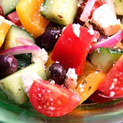 Greek Salad with a Hint of Mint