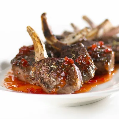 Grilled Lamb Chops with Pepper Jelly
