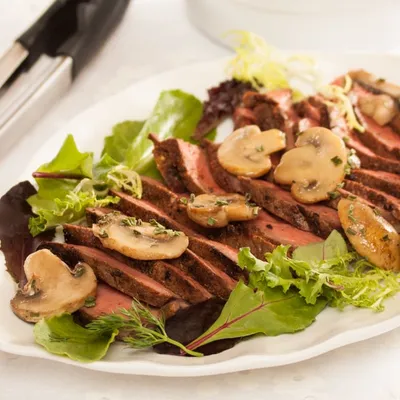 Grilled Steak with Mushrooms