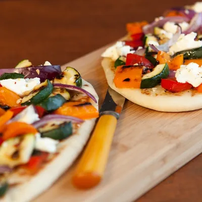 Grilled Summer Vegetable Naan Pizza