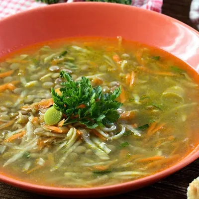 Herbed Lentil-Cabbage Soup