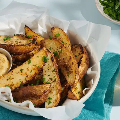 Lemon Garlic Potato Wedges 