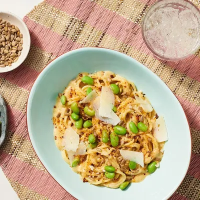 Lemony Edamame Power Pasta