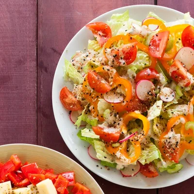 Market salad with Creamy Sesame Ginger Vinaigrette