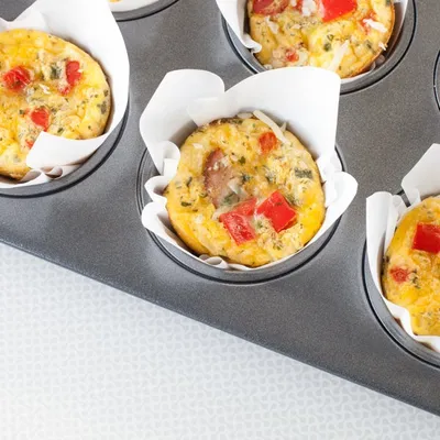 Mini Ham and Swiss Frittata