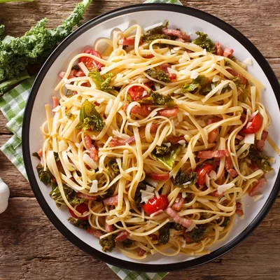 Pasta with Cabbage and Bacon