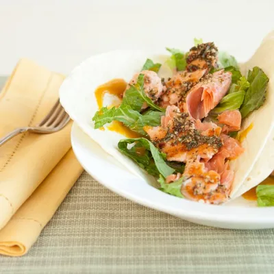 Peppery Maple Salmon Wraps