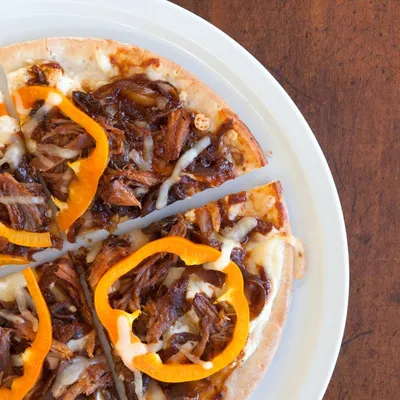 Pulled Pork & Blackened Onion Pizza