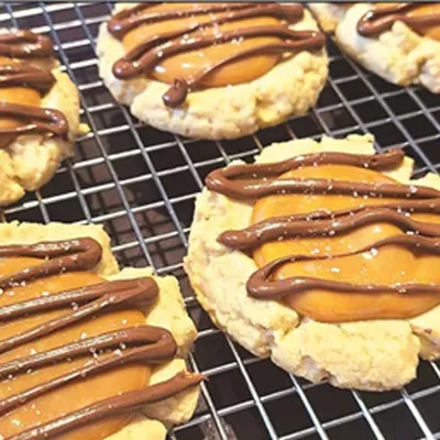 Salted Caramel Shortbread Cookies